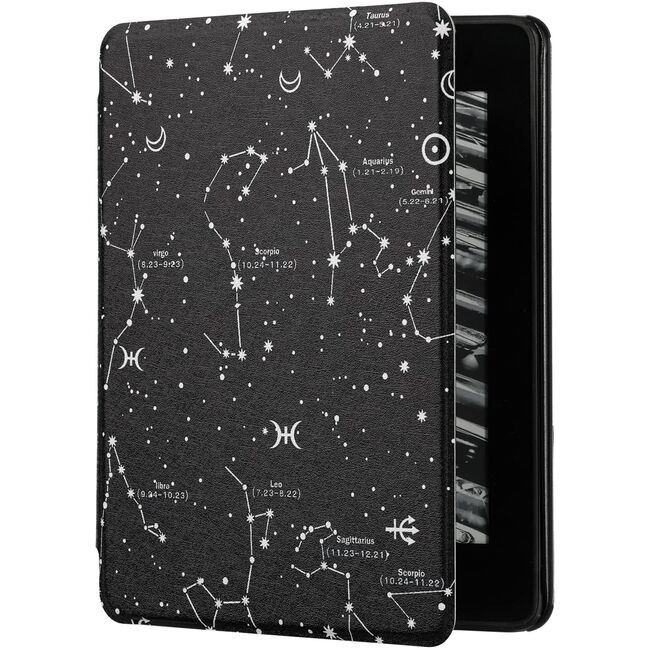 Husa pentru Kindle Paperwhite 2024 (12th gen) 7 inch / Kindle Colorsoft Signature Edition 7 inch slim ultra-light, functie sleep/wake-up, inchidere magnetica - constellation