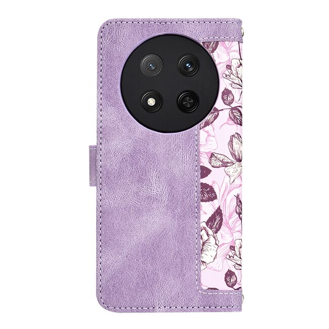 Husa tip carte pentru  Honor Magic 7 Lite, functie stand si port carduri, Mov
