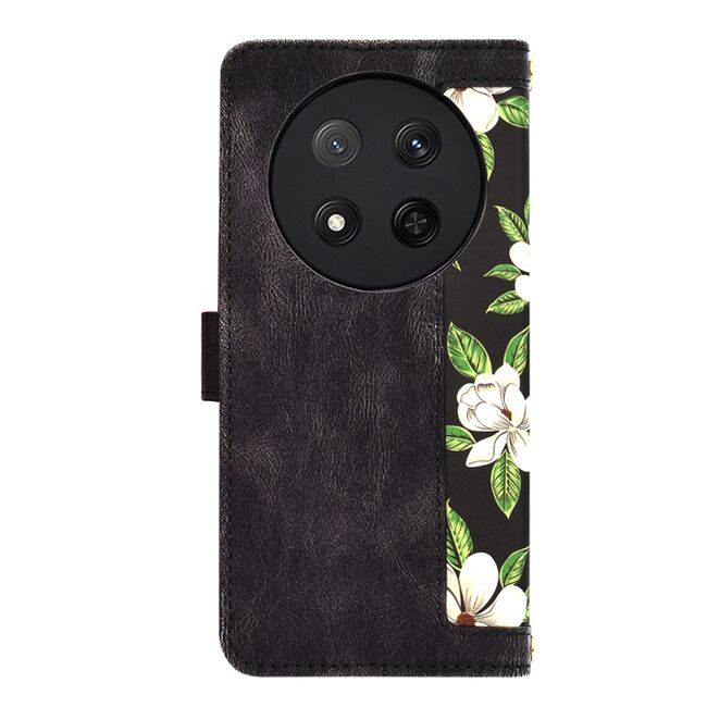 Husa tip carte pentru  Honor Magic 7 Lite, functie stand si port carduri, Negru