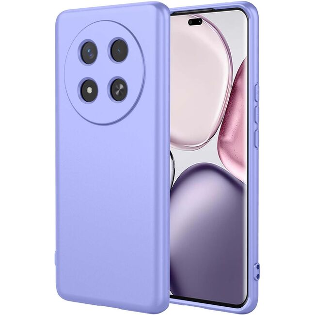 Husa pentru  Honor Magic 7 Lite Liquid Silicone, subțire, captusita cu microfibra, anti amprentă, protectie cameră foto, Lavanda