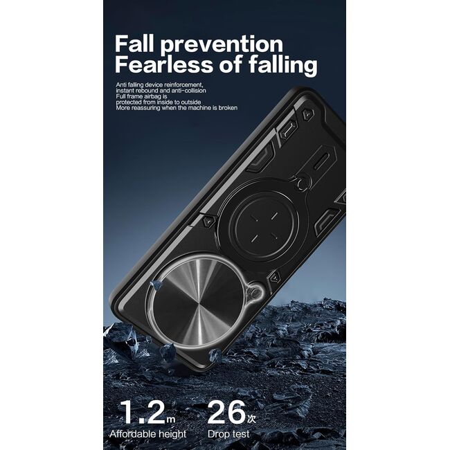 Husa pentru Honor Magic 7 Pro cu protecție pentru cameră și suport magnetic integrat Ring Shockproof - mov