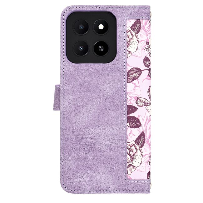 Husa tip carte pentru  Honor X5B, functie stand si port carduri, Mov
