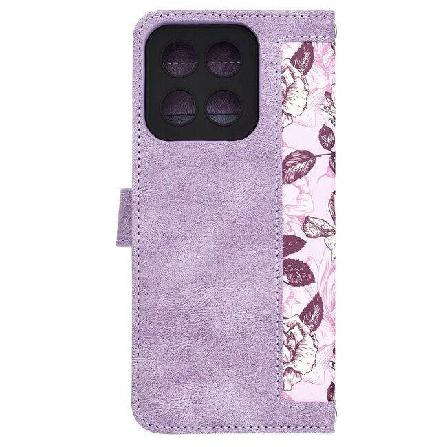 Husa tip carte pentru  Honor X5B, functie stand si port carduri, Mov