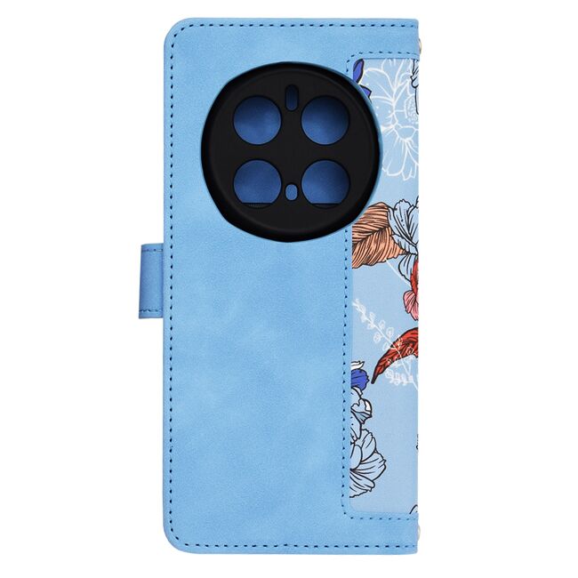 Husa tip carte pentru Honor Magic 7 Pro, functie stand si port carduri, Albastru