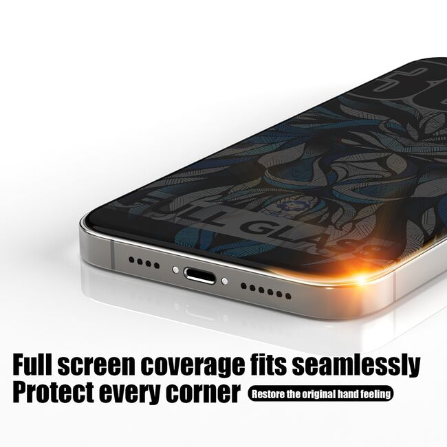 Folie sticla iPhone 16 Pro Lito D+ Max Privacy 300C, negru