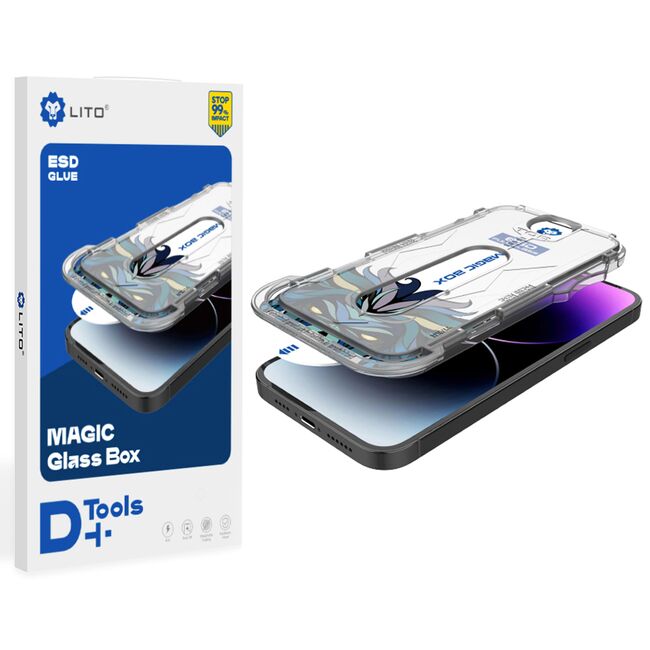 Folie sticla iPhone 16 Pro Max Lito Magic Glass Box D+ Tools, transparenta