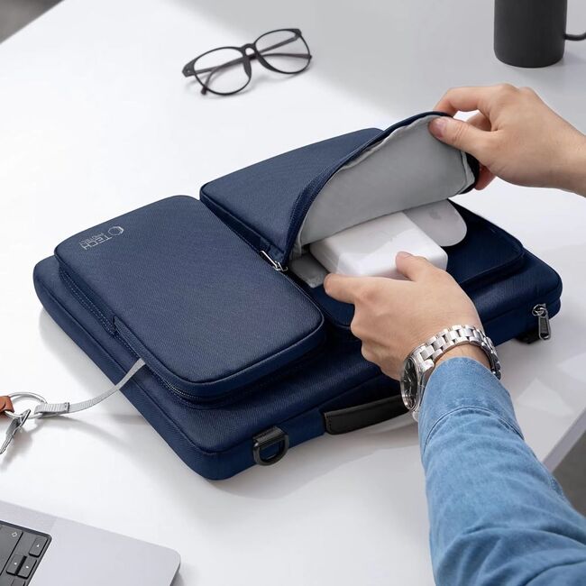 Geanta pentru laptop universala Defender Bag 15-16 inch, compatibila MacBook, Microsoft, Dell, HP, Lenovo, navy blue
