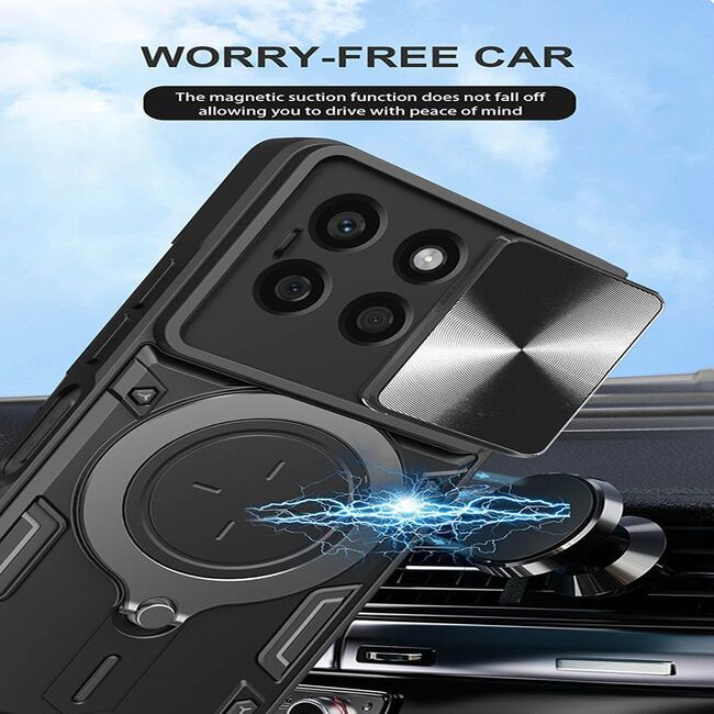 Husa pentru  Honor X5B cu protecție pentru cameră și suport magnetic integrat Ring Shockproof, Roz