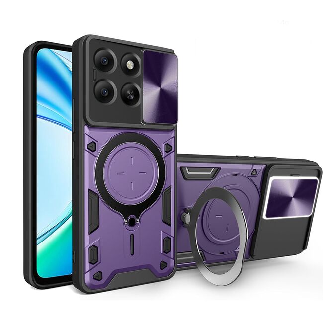 Husa pentru  Honor X5B cu protecție pentru cameră și suport magnetic integrat Ring Shockproof, Mov
