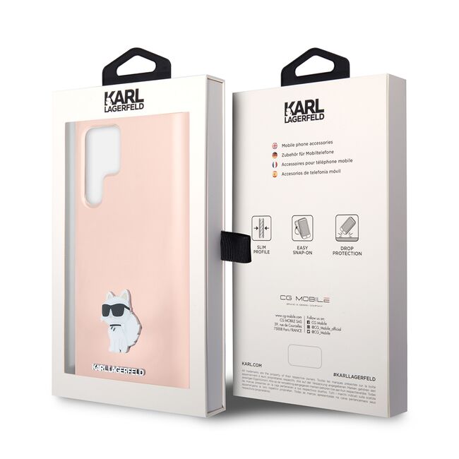 Husa premium pentru  Samsung Galaxy S23 Ultra 5G Karl Lagerfeld superior quality - Roz deschis