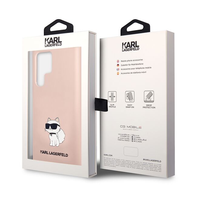 Husa premium pentru  Samsung Galaxy S23 Ultra 5G Karl Lagerfeld superior quality - Roz neon