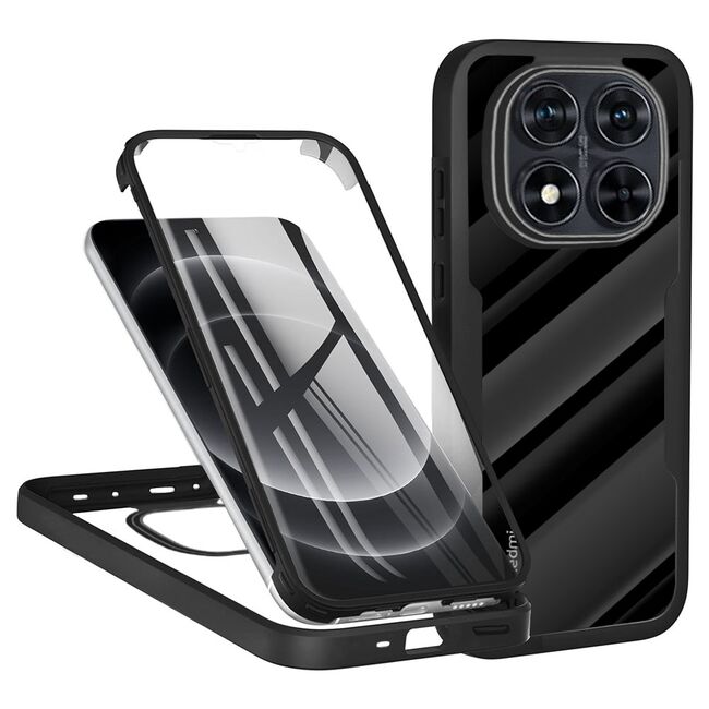 Pachet 360: Husa cu folie integrata pentru Xiaomi Redmi Note 14 Pro 5G, Note 14 Pro+ Plus Cover360 fata / spate - Negru