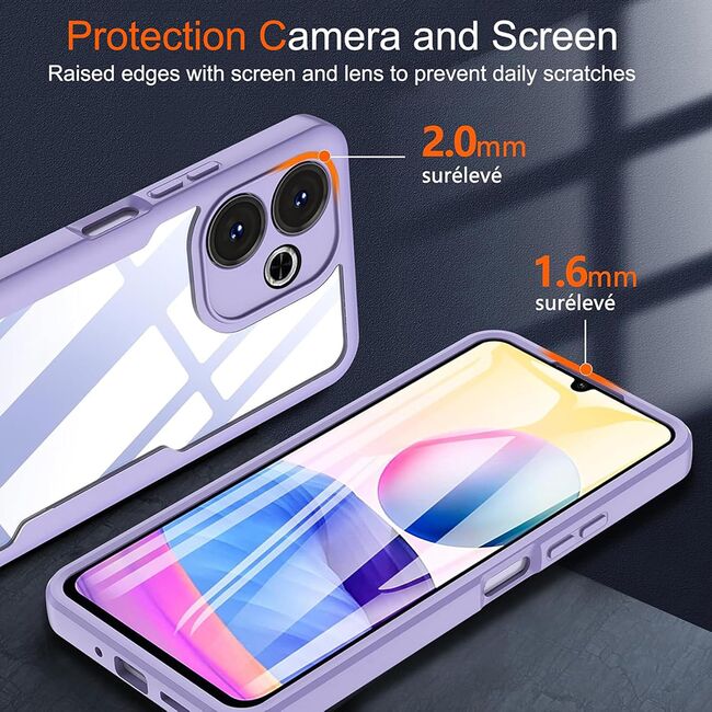 Pachet 360: Husa cu folie integrata pentru Xiaomi Redmi Note 14 Pro 5G, Note 14 Pro+ Plus Cover360 fata / spate - Negru