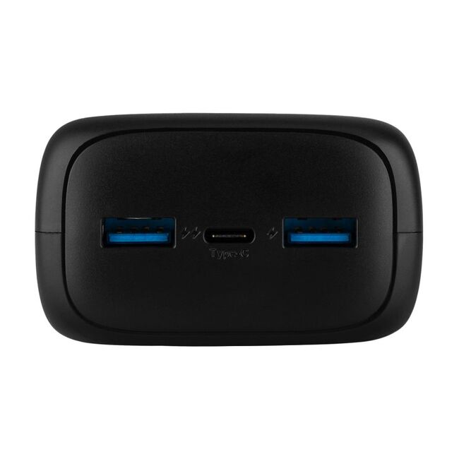 Baterie externa 2x USB, Type-C, 20W, 30000 mAh, LCD Display Fixed Power Bank Zen, FIXZEN-30-BK