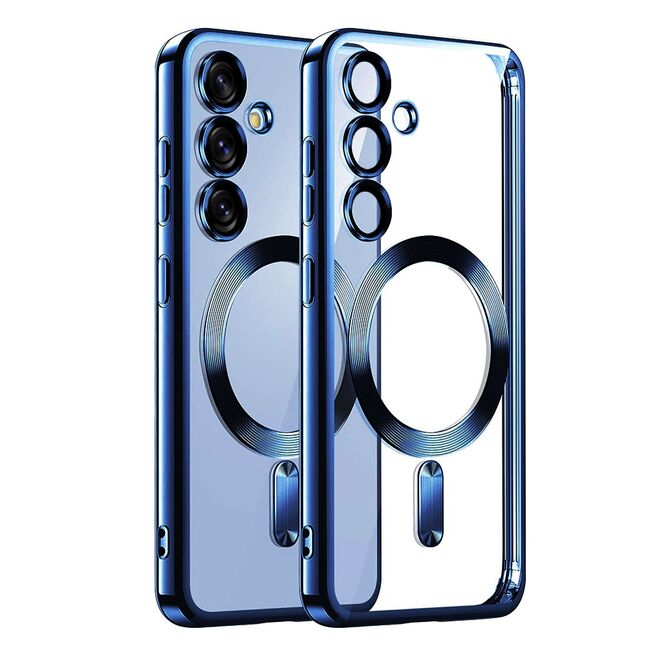 Husa pentru  Samsung Galaxy S25+ cu MagSafe si protectie pentru lentile anti-shock 1.5 mm transparent - Albastru