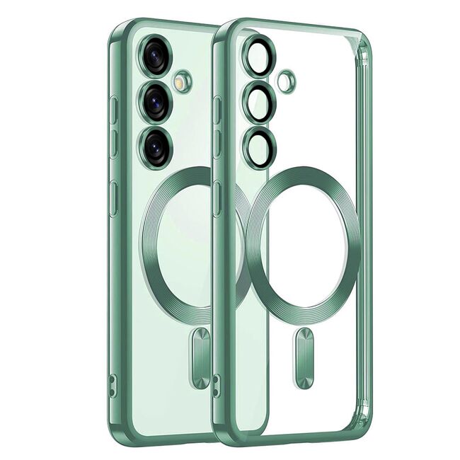 Husa pentru  Samsung Galaxy S25+ cu MagSafe si protectie pentru lentile anti-shock 1.5 mm transparent - Verde deschis