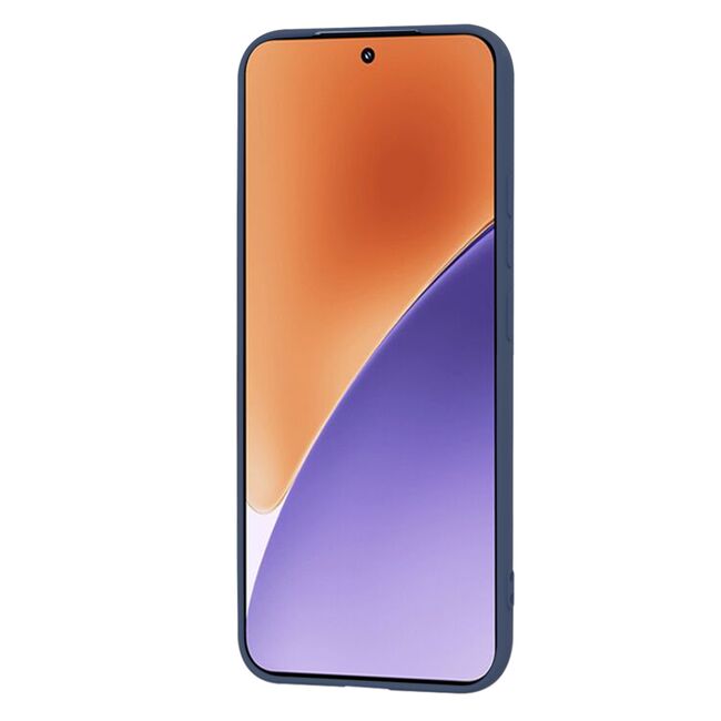 Husa pentru  Xiaomi 15 Liquid Silicone, subțire, captusita cu microfibra, anti amprentă, protectie cameră foto, Albastru