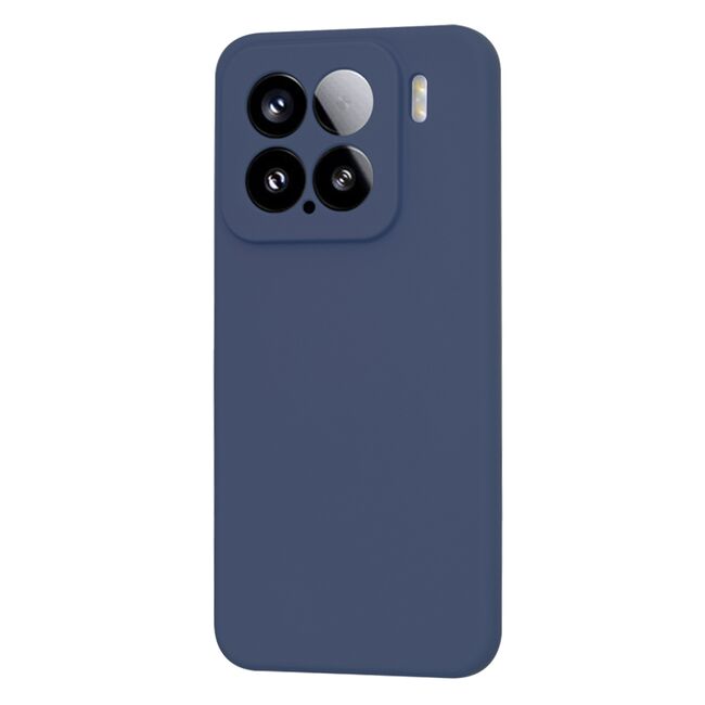 Husa pentru  Xiaomi 15 Liquid Silicone, subțire, captusita cu microfibra, anti amprentă, protectie cameră foto, Albastru