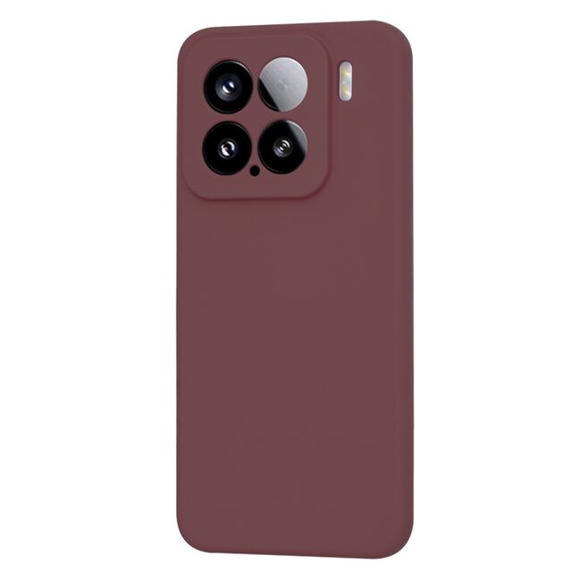 Husa pentru  Xiaomi 15 Liquid Silicone, subțire, captusita cu microfibra, anti amprentă, protectie cameră foto, Bordeaux