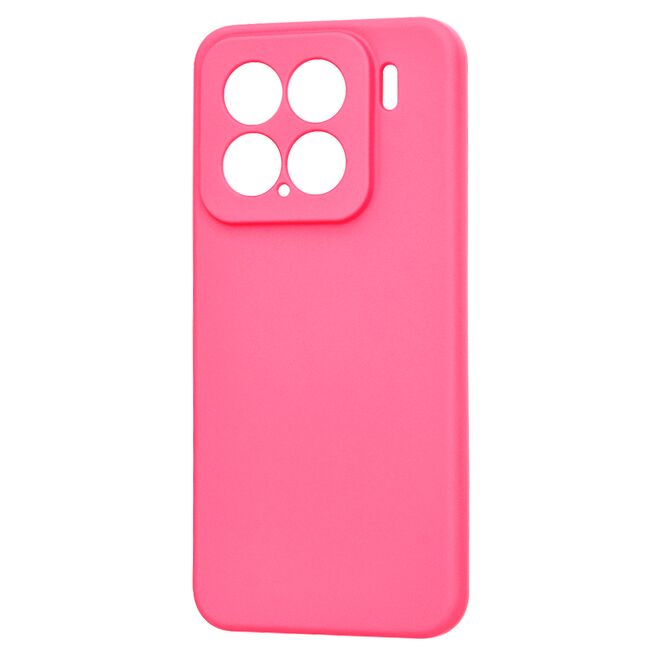 Husa pentru  Xiaomi 15 Liquid Silicone, subțire, captusita cu microfibra, anti amprentă, protectie cameră foto, Fucsia
