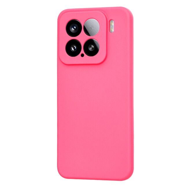 Husa pentru  Xiaomi 15 Liquid Silicone, subțire, captusita cu microfibra, anti amprentă, protectie cameră foto, Fucsia
