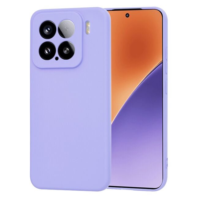 Husa pentru  Xiaomi 15 Liquid Silicone, subțire, captusita cu microfibra, anti amprentă, protectie cameră foto, Lavanda