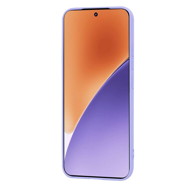 Husa pentru  Xiaomi 15 Liquid Silicone, subțire, captusita cu microfibra, anti amprentă, protectie cameră foto, Lavanda