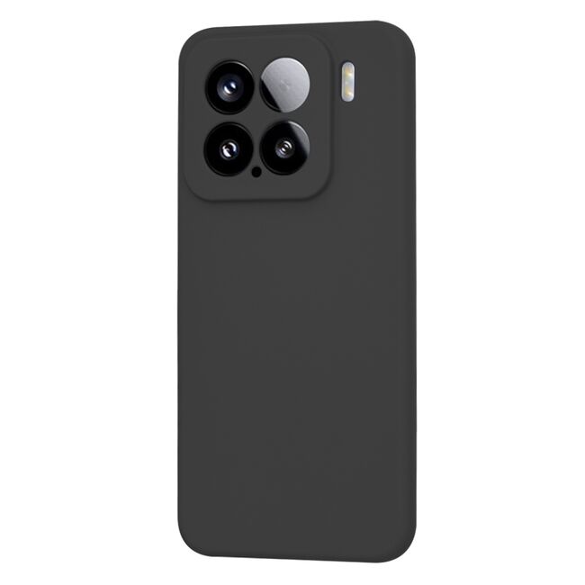 Husa pentru  Xiaomi 15 Liquid Silicone, subțire, captusita cu microfibra, anti amprentă, protectie cameră foto, Negru