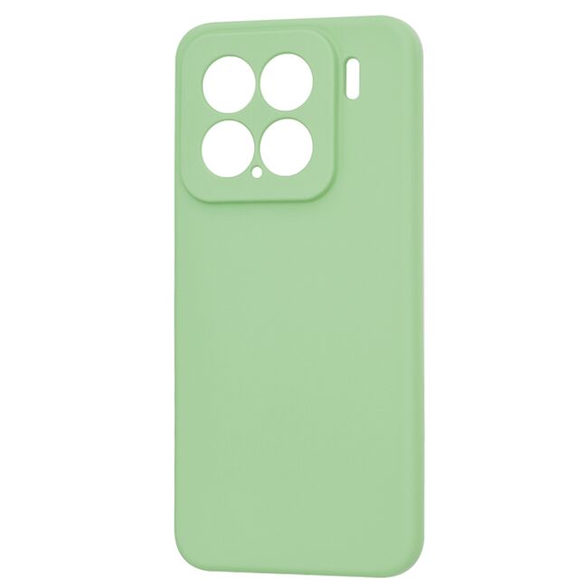 Husa pentru  Xiaomi 15 Liquid Silicone, subțire, captusita cu microfibra, anti amprentă, protectie cameră foto, Verde deschis