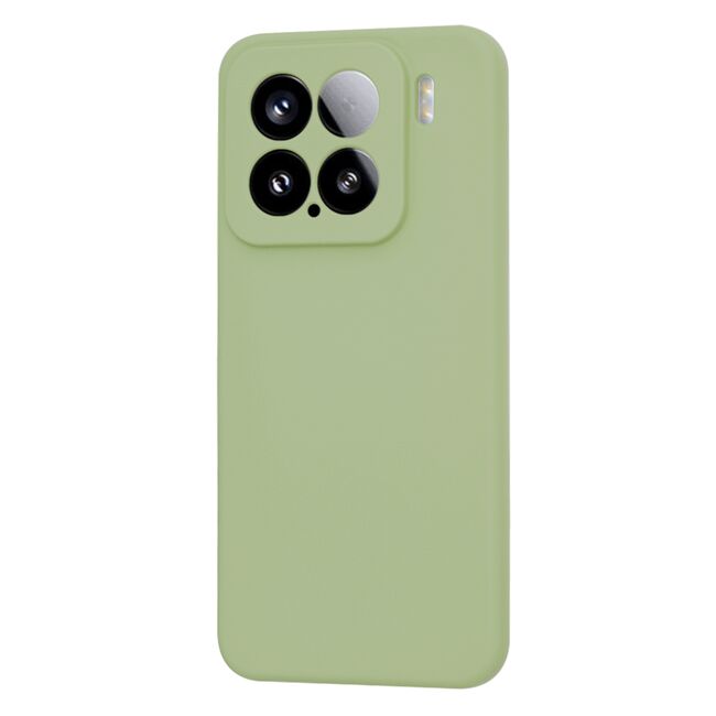 Husa pentru  Xiaomi 15 Liquid Silicone, subțire, captusita cu microfibra, anti amprentă, protectie cameră foto, Verde