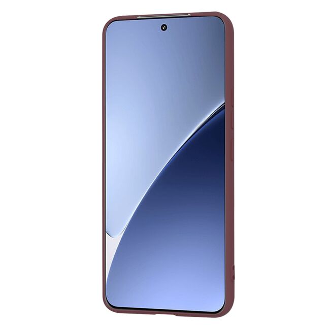 Husa pentru  Xiaomi 15 Pro Liquid Silicone, subțire, captusita cu microfibra, anti amprentă, protectie cameră foto, Bordeaux