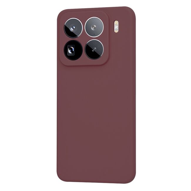 Husa pentru  Xiaomi 15 Pro Liquid Silicone, subțire, captusita cu microfibra, anti amprentă, protectie cameră foto, Bordeaux