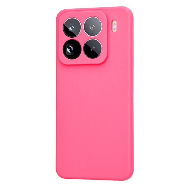Husa pentru  Xiaomi 15 Pro Liquid Silicone, subțire, captusita cu microfibra, anti amprentă, protectie cameră foto, Fucsia