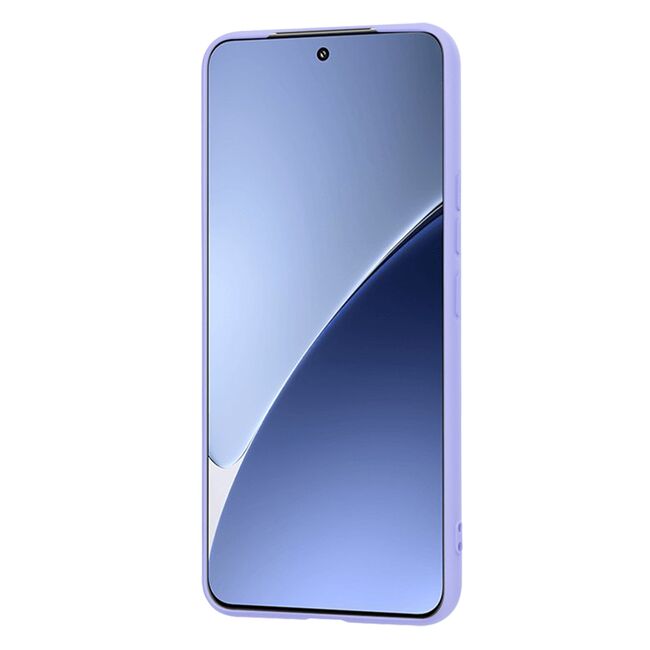 Husa pentru  Xiaomi 15 Pro Liquid Silicone, subțire, captusita cu microfibra, anti amprentă, protectie cameră foto, Lavanda