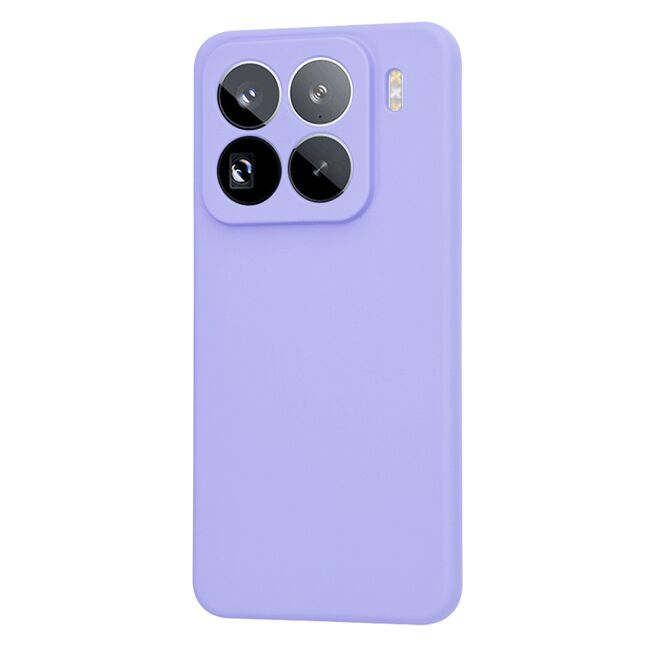 Husa pentru  Xiaomi 15 Pro Liquid Silicone, subțire, captusita cu microfibra, anti amprentă, protectie cameră foto, Lavanda