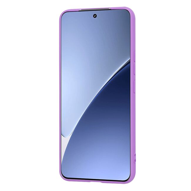 Husa pentru  Xiaomi 15 Pro Liquid Silicone, subțire, captusita cu microfibra, anti amprentă, protectie cameră foto, Mov