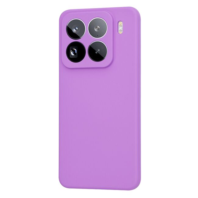 Husa pentru  Xiaomi 15 Pro Liquid Silicone, subțire, captusita cu microfibra, anti amprentă, protectie cameră foto, Mov