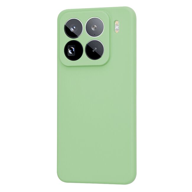 Husa pentru  Xiaomi 15 Pro Liquid Silicone, subțire, captusita cu microfibra, anti amprentă, protectie cameră foto, Verde deschis
