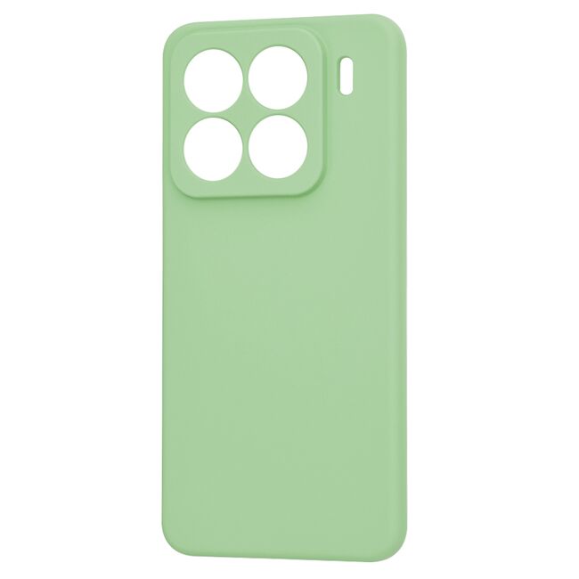 Husa pentru  Xiaomi 15 Pro Liquid Silicone, subțire, captusita cu microfibra, anti amprentă, protectie cameră foto, Verde deschis