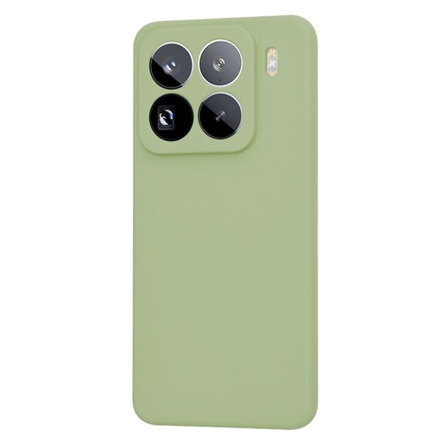 Husa pentru  Xiaomi 15 Pro Liquid Silicone, subțire, captusita cu microfibra, anti amprentă, protectie cameră foto, Verde