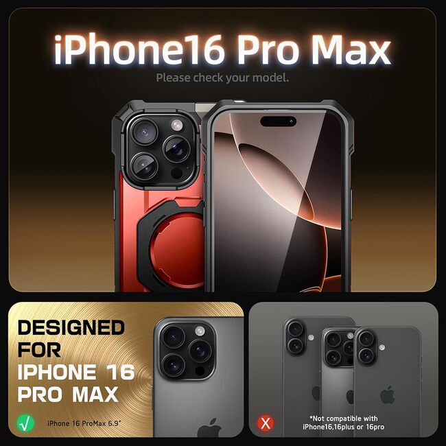 Husa iPhone 16 Pro Max Supcase Unicorn Beetle Defender, rosu