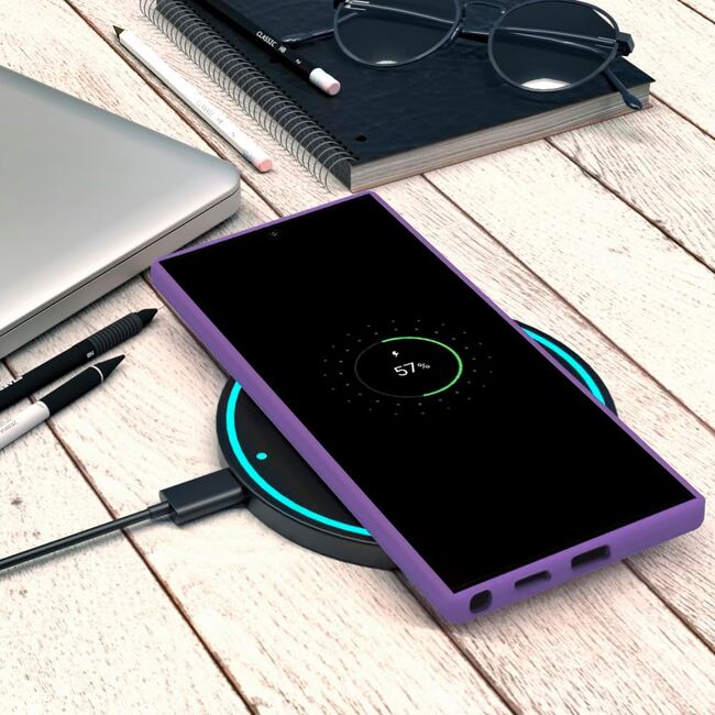 Husa pentru Samsung Galaxy S25 Ultra Liquid Silicone, subțire, captusita cu microfibra, anti amprentă, protectie cameră foto, mov