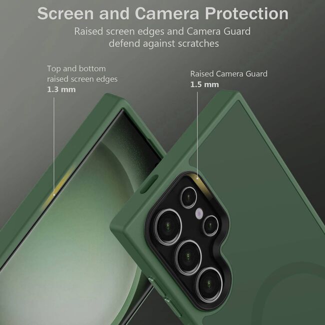 Husa pentru  Samsung Galaxy S25 Ultra cu MagSafe, Ghost Series, frosted - Verde