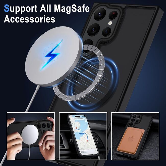 Husa pentru  Samsung Galaxy S25 Ultra cu MagSafe, Ghost Series, frosted - Albastru
