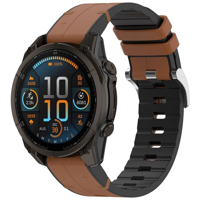 Curea pentru Garmin Fenix 5/5 Plus 6/6 Pro/7/Forerunner 935/945/955/Approach S60/S62 22 mm Quickfit Premium - Maro