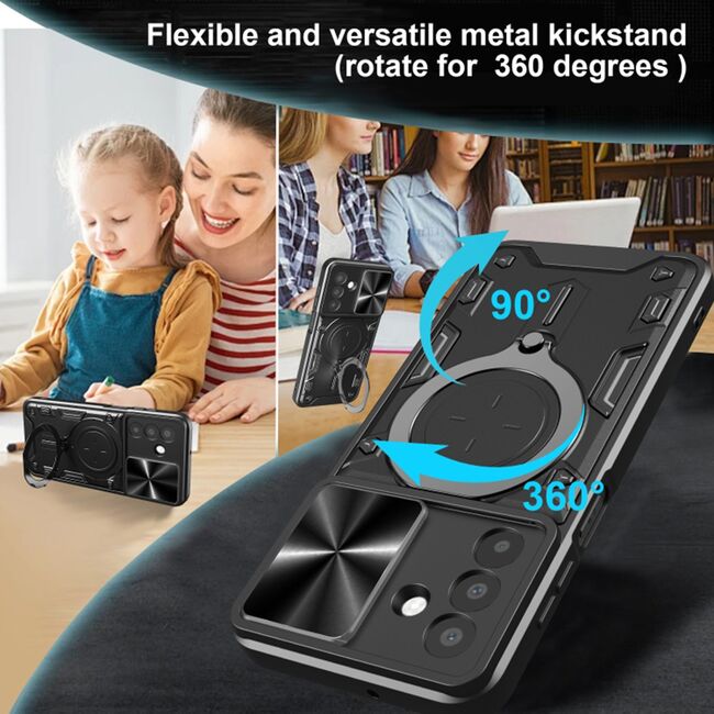 Husa pentru  Samsung Galaxy A26 cu protecție pentru cameră și suport magnetic integrat Ring Shockproof, Rosu