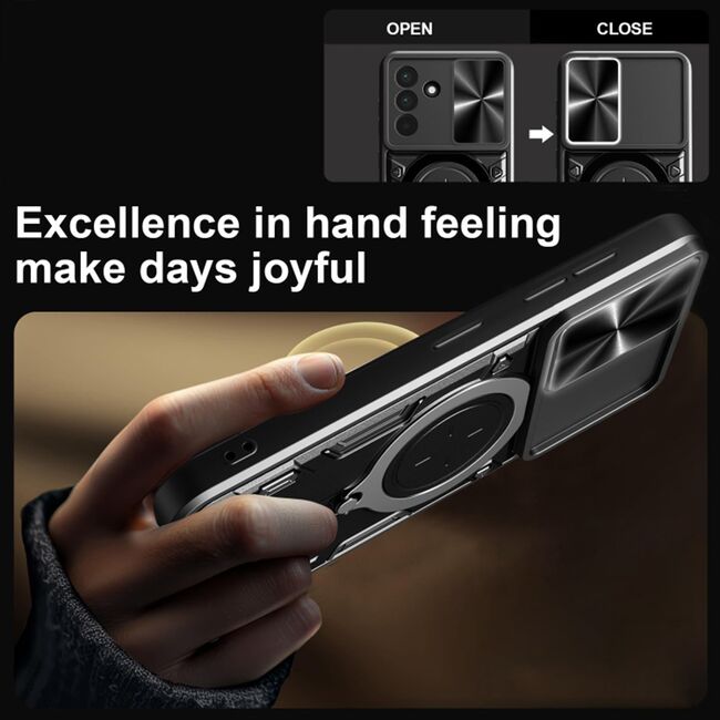 Husa pentru  Samsung Galaxy A56 cu protecție pentru cameră și suport magnetic integrat Ring Shockproof, Rosu