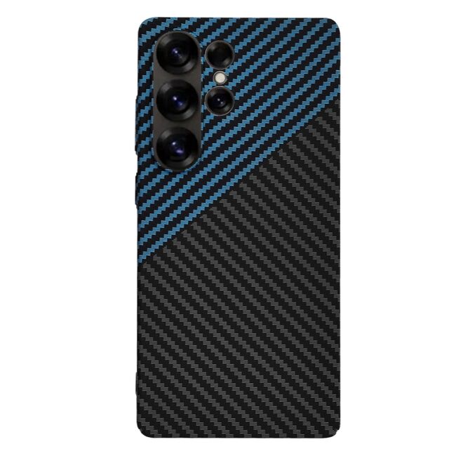 Husa pentru  Samsung Galaxy S25 Ultra CarbonFiber UltraSlim, Lightweight, Albastru inchis