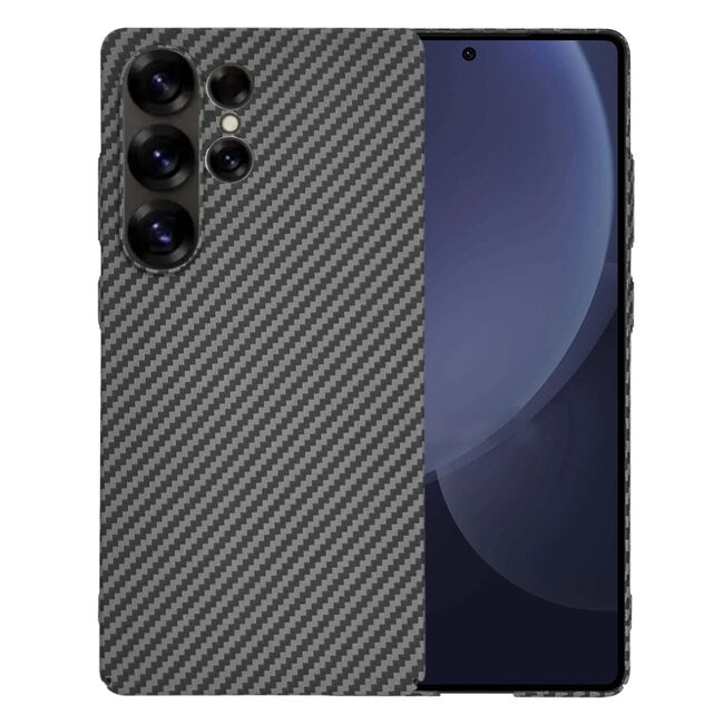 Husa pentru  Samsung Galaxy S25 Ultra CarbonFiber UltraSlim, Lightweight, Negru
