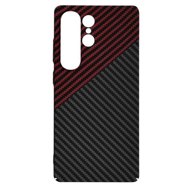Husa pentru  Samsung Galaxy S25 Ultra CarbonFiber UltraSlim, Lightweight, Rosu inchis